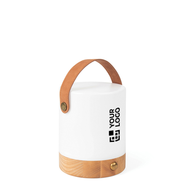 Tragbare Öko-Taschenlampe mit 2 Lichtmodi und Holzsockel