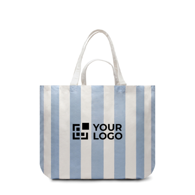 Strandtasche aus recycelter Baumwolle mit Trageriemen und Griffen 390 g/m²