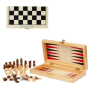 Set mit 3 Spielen in 1 aus Kiefernholz mit Scharnierverschluss