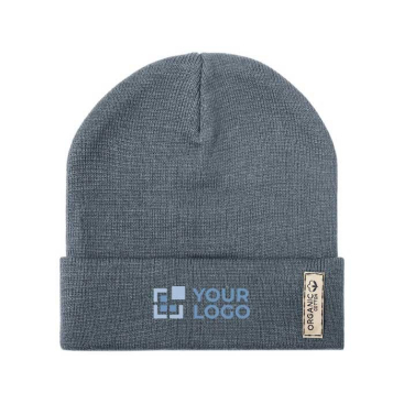 Wintermütze aus hochwertiger Bio-Baumwolle mit Logo, 400 g/m2