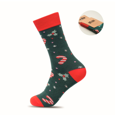Weihnachtssockenpaar mit Etikett personalisierbar 