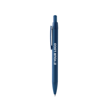 Kugelschreiber aus recyceltem Aluminium mit Jumbo-Mine, blaue Tinte