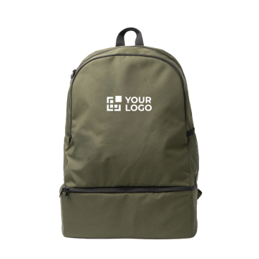 Ökologischer Sportrucksack mit festem Schuhfach und Fronttasche