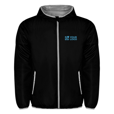 Windjacke mit Kapuze und faltbarer Rückentasche Roly Direct 