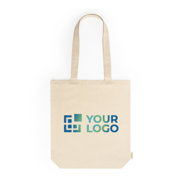 Bio-Baumwolltasche mit Bodenfalte und langen Henkeln , 280 g/m²