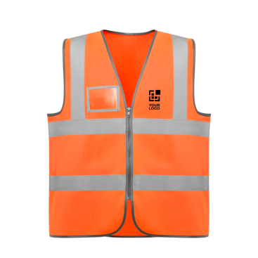Warnweste mit Tasche und Reißverschluss aus Polyester Roly Polux 
