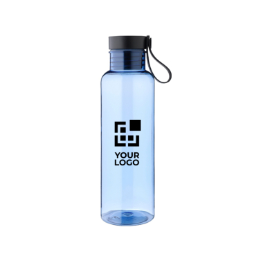 RPET-Flasche mit Bambusdetail und Trageriemen am Deckel, 750 ml