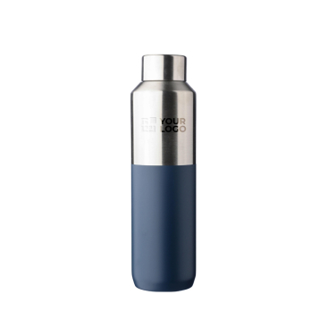 Edelstahlflasche 600 ml recycelt mit silberfarbenem Deckel