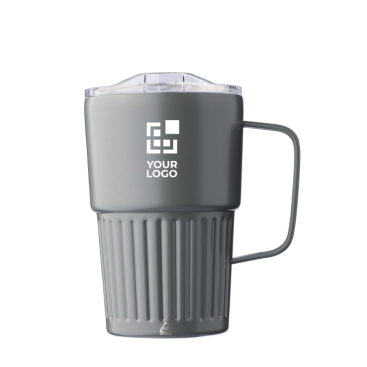 Take-Away-Becher aus recyceltem Edelstahl mit Henkel, 450 ml