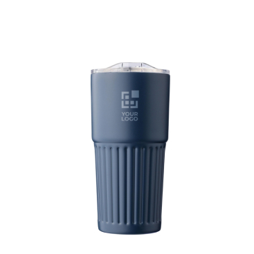 Edelstahlbecher aus recyceltem Material mit Schiebedeckel, 500 ml