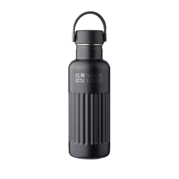 Edelstahlflasche aus recyceltem Material mit Tragegriffdeckel, 500 ml
