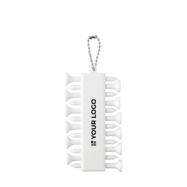 Set mit 12 Golf-Tees aus recyceltem Kunststoff mit Metallkordel