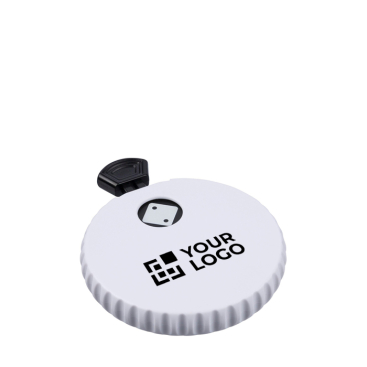 Mechanischer Kunststoffwürfel mit Flaschenöffner und Druckknopf