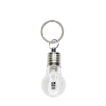 Schlüsselanhänger Glühbirne mit LED-Taschenlampe weiß