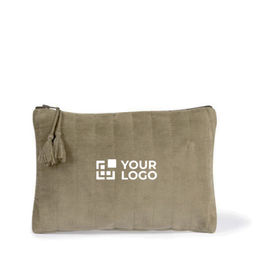 Kosmetiktasche aus Samt mit vertikalen Nähten Ansicht mit Druckbereich