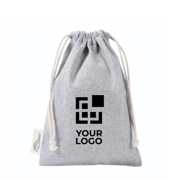 Beutel aus recycelter Baumwolle und Polyester mit Kordelzug, 120 g/m²
