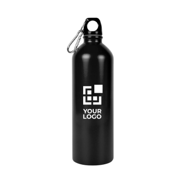 Flasche aus recyceltem Edelstahl mit silbernem Karabinerhaken, 750 ml