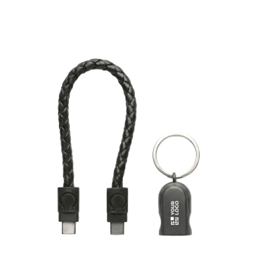 Schlüsselanhänger-Ladekabel mit USB-C und Typ-C-Eingang