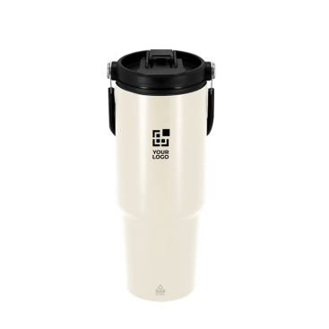 Flasche aus recyceltem Edelstahl mit passendem Tragegriff, 900 ml
