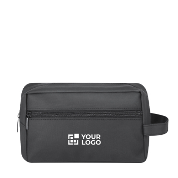 Mehrzweck-Kulturbeutel mit Handschlaufe aus Kunstleder und Fronttasche