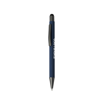 Kugelschreiber mit Touch Pointer aus recyceltem Alu, blaue Tinte