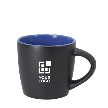 Keramiktasse matt schwarz mit farbigem Innenraum, 350 ml