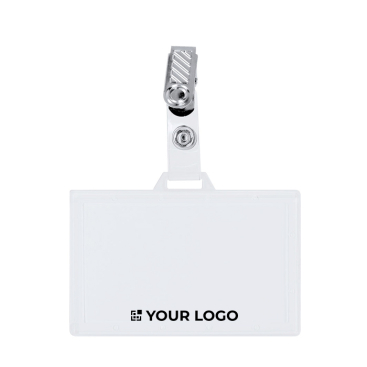 Horizontaler Ausweishalter mit Metallclip und abnehmbarem Verschluss