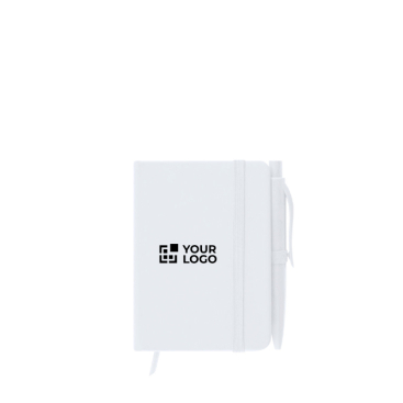 A7-Notizblock mit Kunstleder-Einband und passendem Kugelschreiber