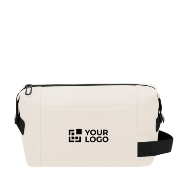 Kulturbeutel aus Kunstleder mit Reißverschluss und Trageschlaufe