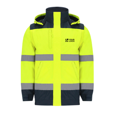 Unisex-High-Visibility-Jacke mit Kapuze, regen- und windabweisend