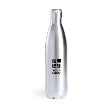 Thermosflasche aus recyceltem Edelstahl in glänzendem Silber 850ml