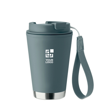 Doppelwand-Becher To-Go RPET-Band 300 ml