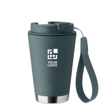 Doppelwand-Becher To-Go RPET-Band 300 ml