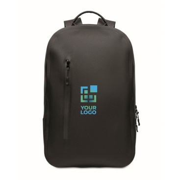 Schwarzer RPET-Laptoprucksack wasserfest 16''