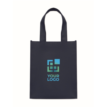 Kleine RPET-Tasche bunt mit Bodenfalte 80 g/m²