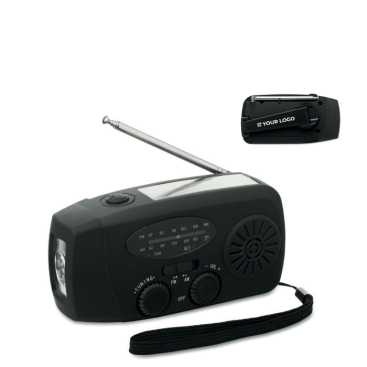 Tragbares Solarradio mit Taschenlampe und Notfall-Powerbank