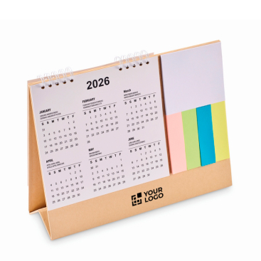 Tischkalender mit Haftnotizen und Notizblock