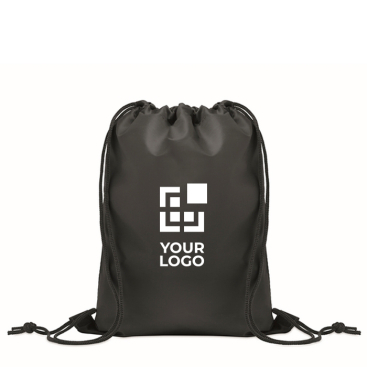 Kinder-Zuziehrucksack aus RPET-Polyester mit schwarzen Kordeln