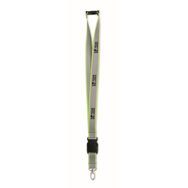 Reflektierendes RPET-Lanyard mit Sicherheitsverschluss und 2,5 cm Breite