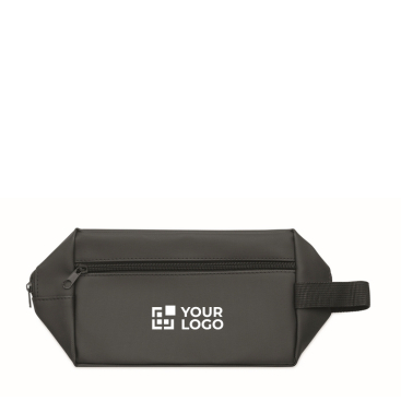 Kulturbeutel aus RPET-Polyester 600D mit Trageschlaufe und Reißverschluss