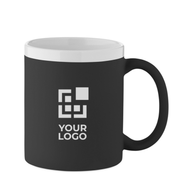 Keramikbecher mit matter Oberfläche und weißem Rand 300 ml