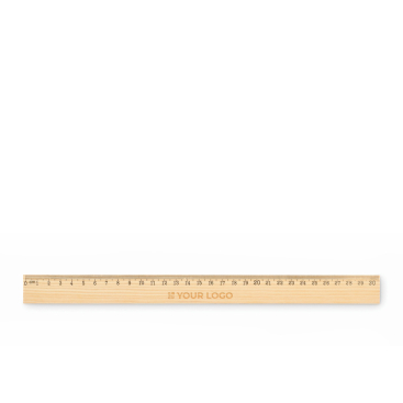30-cm-Lineal aus Kiefernholz mit Doppelskala