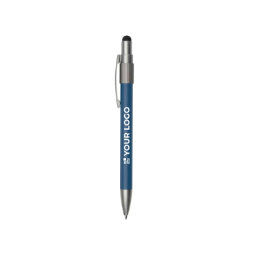 Kugelschreiber mit Touchpen Spitze und drehbarem Spinner mit blauer Tinte