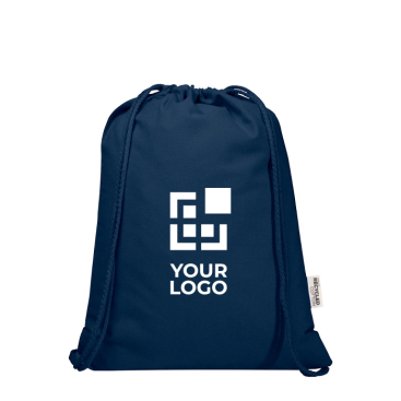 Beutel aus recycelter Baumwolle mit Kordelzug und Schnellverschluss 5 L 180 g/m²