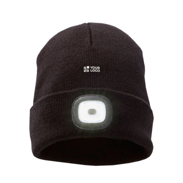 Rippenstrickmütze mit LED auf der Vorderseite 92 g/m2