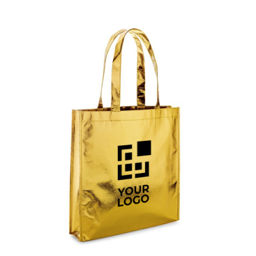 Glänzende Non-Woven-Tasche in Silber oder Gold, 90 g/m2