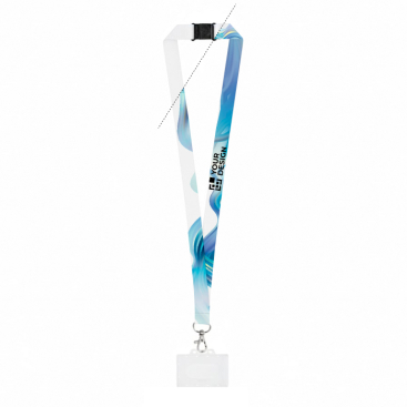 Sublimiertes Polyester-Lanyard mit Karabiner, Verschluss und Karte 2cm