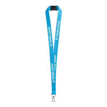 Polyester-Lanyard mit Metallkarabiner und Sicherheitsverschluss 2 cm