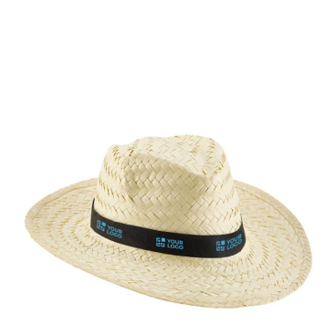 Naturstrohhut mit Band aus Polyester