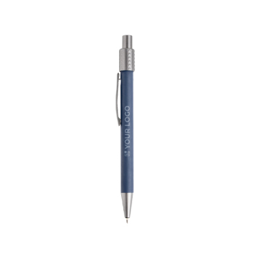 Aluminium-Kugelschreiber mit Spinner und blauer Tinte